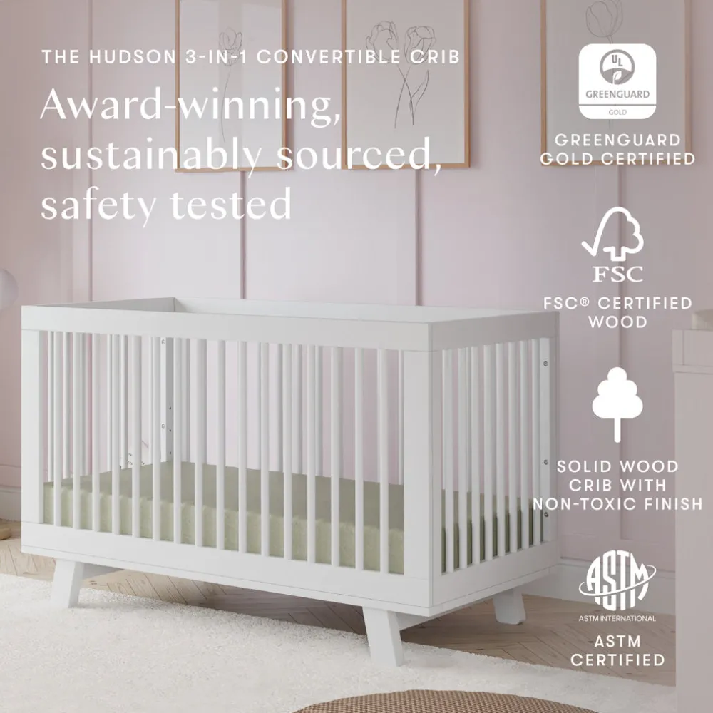 Hudson 3-in-1 Convertible Crib + Toddler Rail