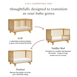 Hudson 3-in-1 Convertible Crib + Toddler Rail