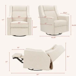 Kiwi Deluxe Power Recliner and Swivel Glider with Heat and Massage