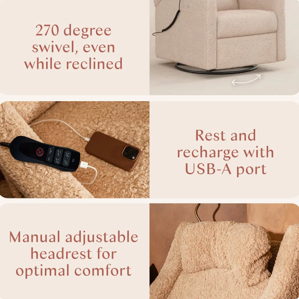 Kiwi Deluxe Power Recliner and Swivel Glider with Heat and Massage