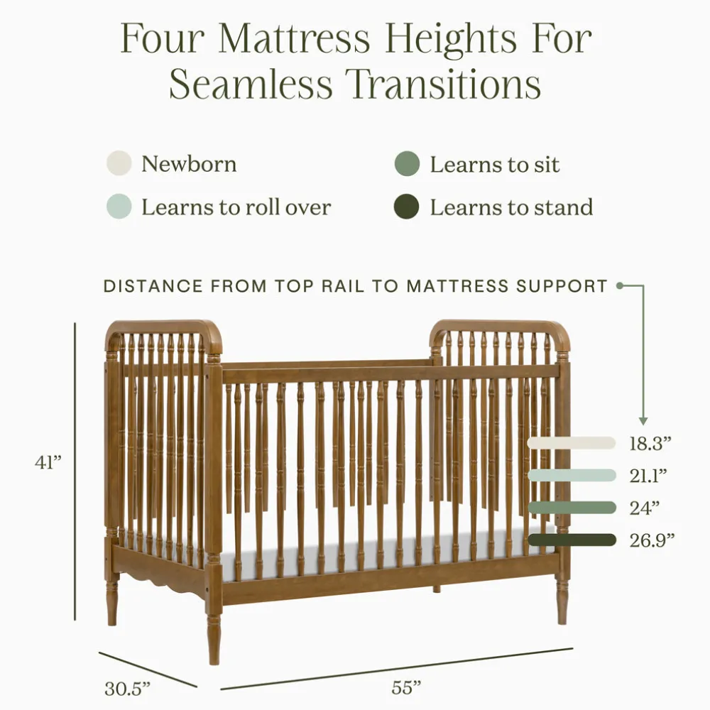 Liberty 3-in-1 Convertible Spindle Crib + Toddler Bed Conversion Kit