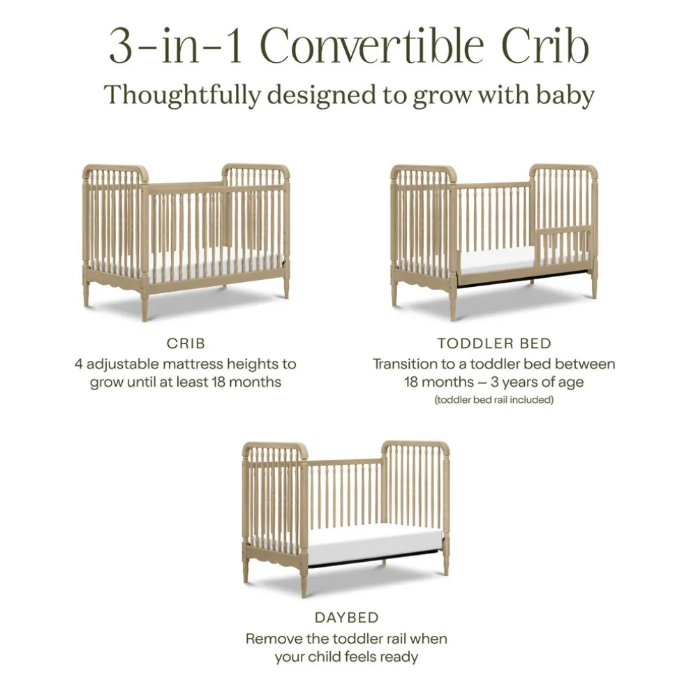 Liberty 3-in-1 Convertible Spindle Crib + Toddler Bed Conversion Kit
