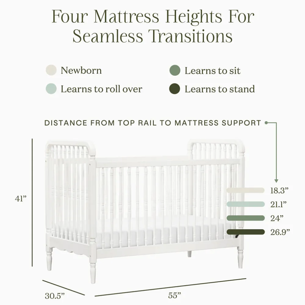 Liberty 3-in-1 Convertible Spindle Crib + Toddler Bed Conversion Kit