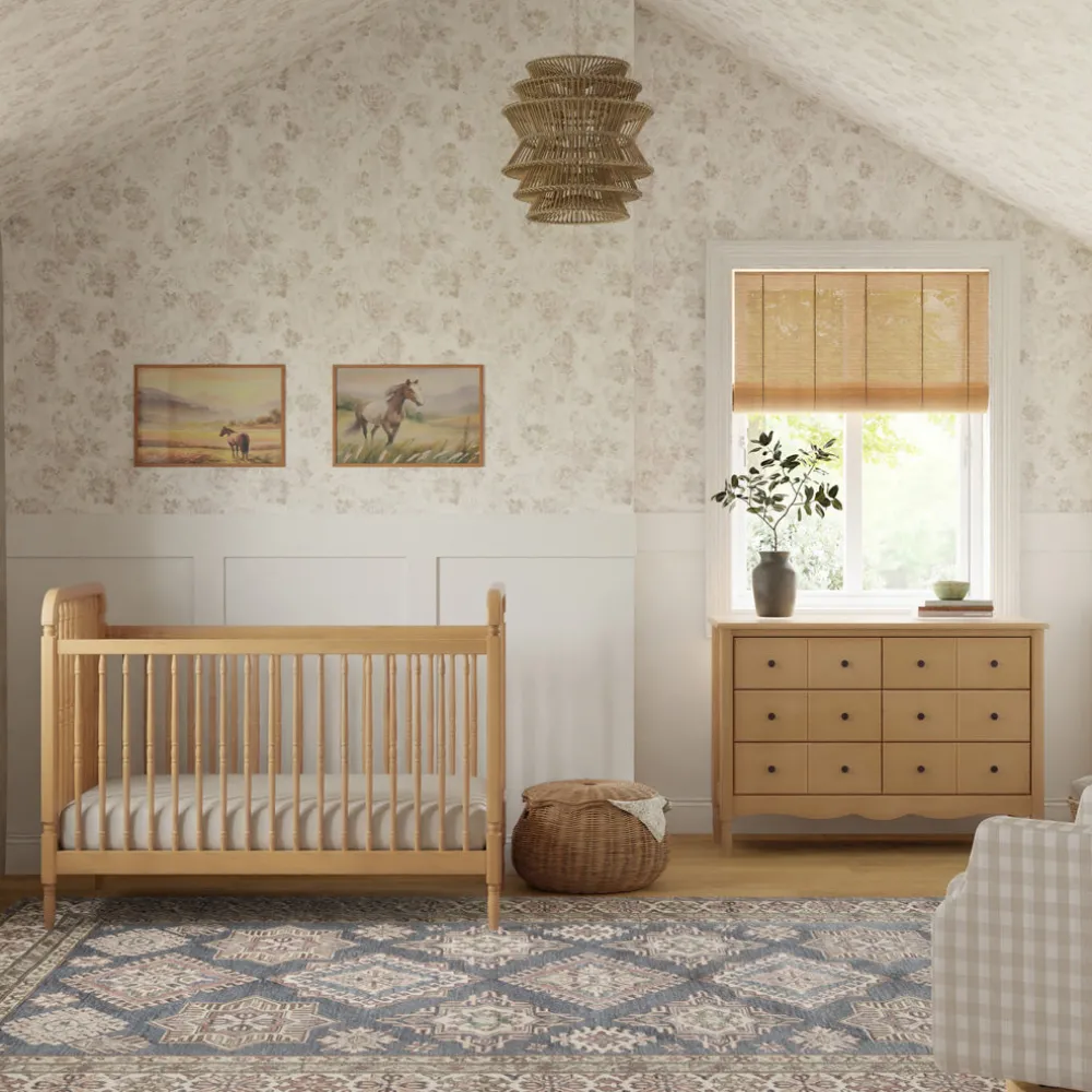 Liberty 3-in-1 Convertible Spindle Crib + Toddler Bed Conversion Kit