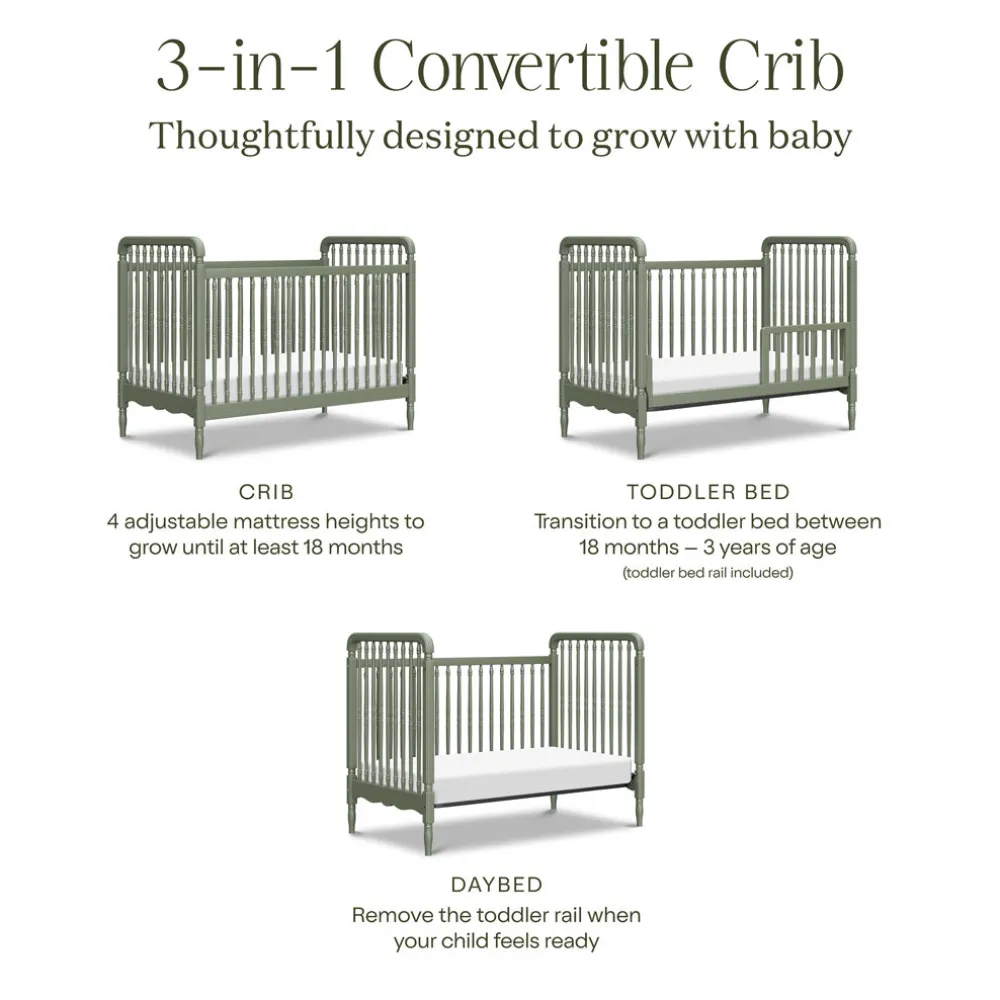 Liberty 3-in-1 Convertible Spindle Crib + Toddler Bed Conversion Kit