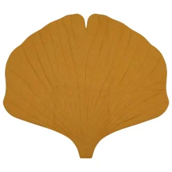 Linen Ginkgo Leaf Mat