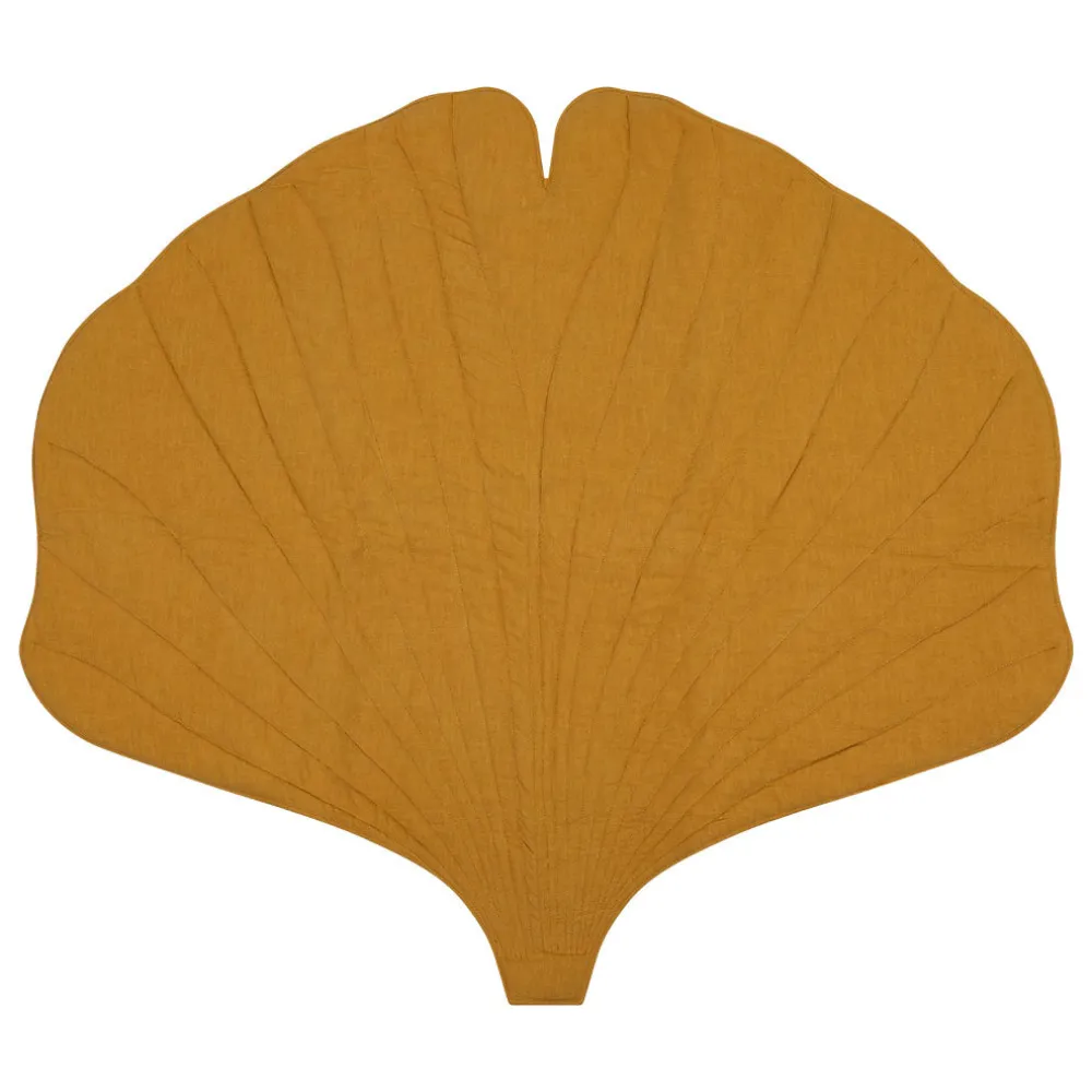 Linen Ginkgo Leaf Mat