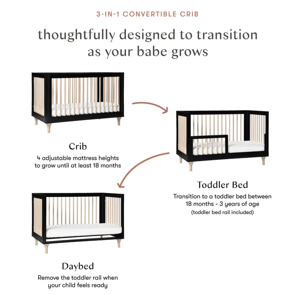 Lolly 3-in-1 Convertible Crib + Toddler Bed Conversion Kit