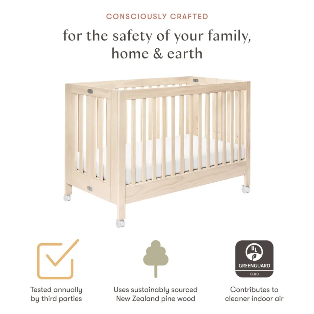 Maki Portable Folding Crib + Conversion Kit