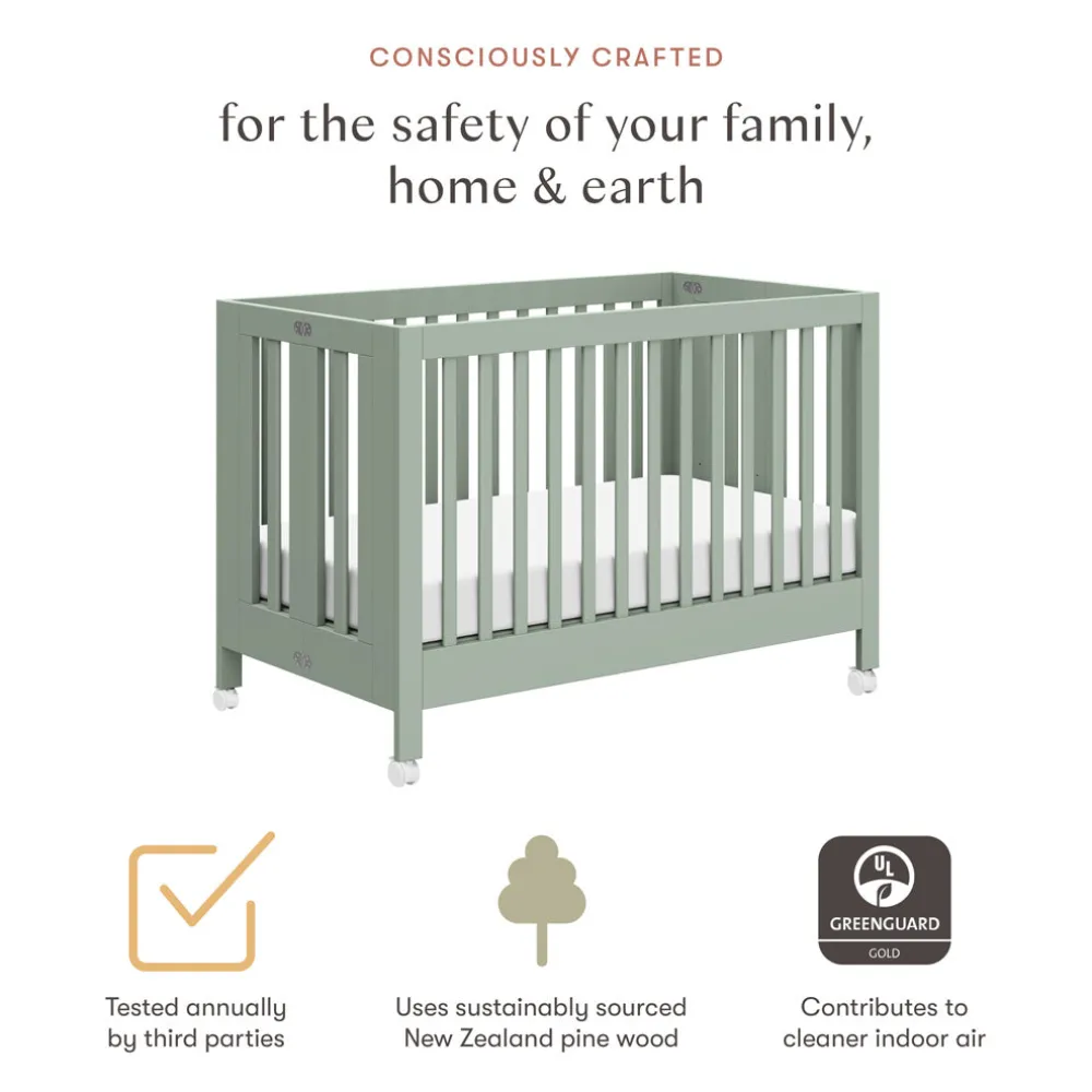 Maki Portable Folding Crib + Conversion Kit