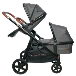 Maverick Single To Double Stroller With Bassinet and Toddler Seat