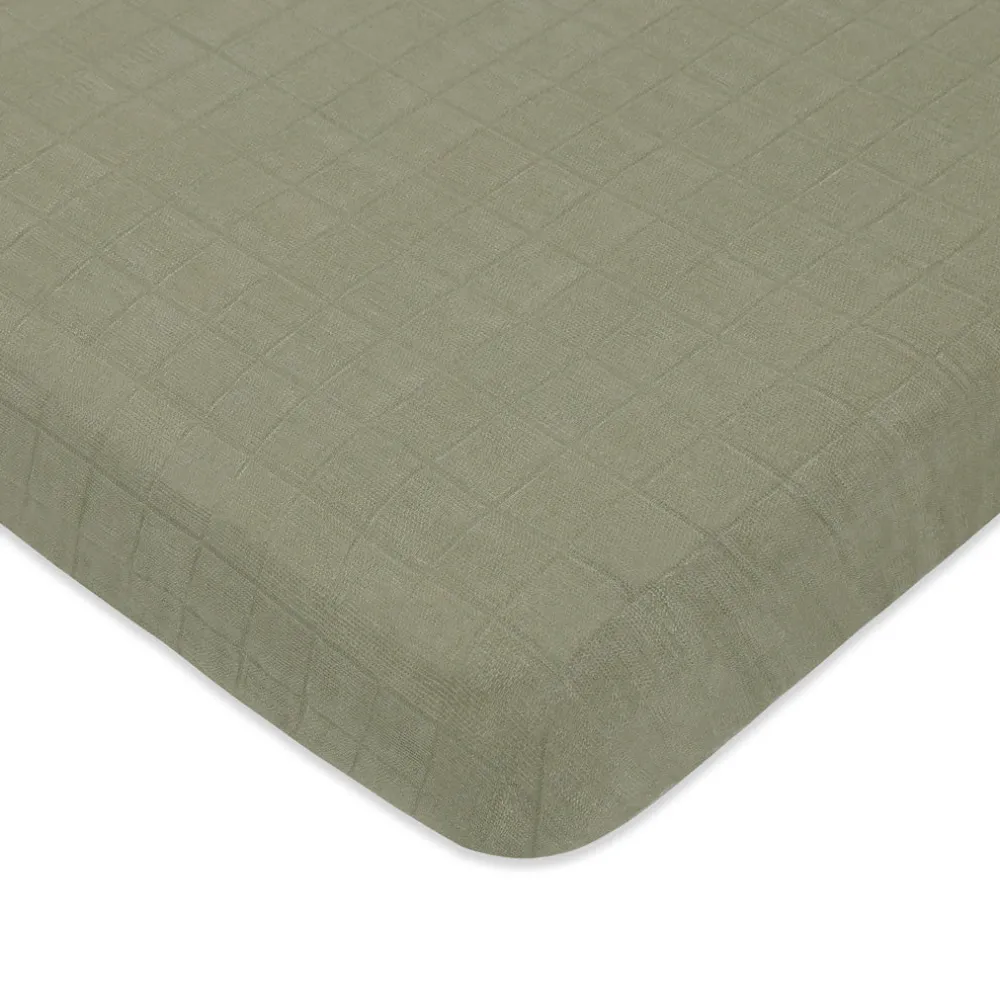 Mini Crib Sheet In GOTS Certified Organic Muslin Cotton