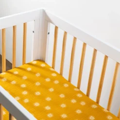 Mini Crib Sheet In GOTS Certified Organic Muslin Cotton