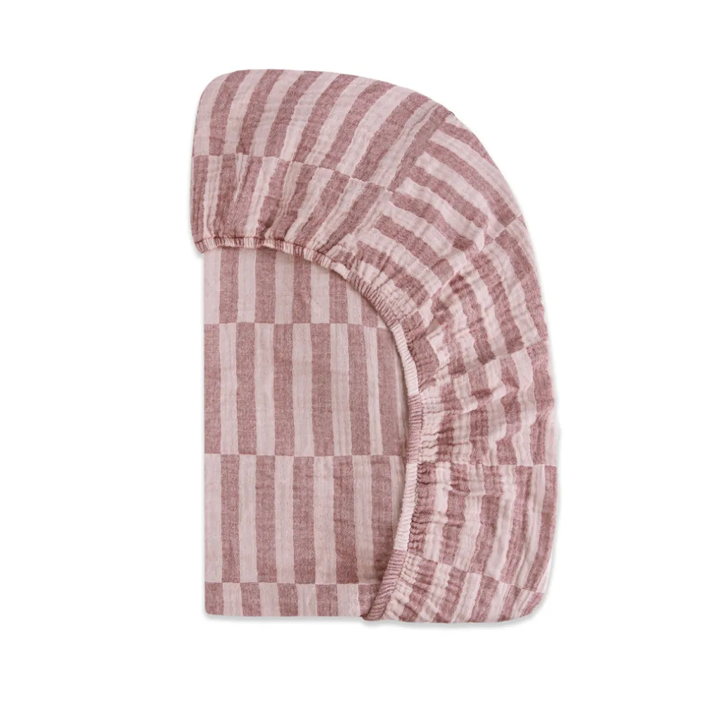 Mini Crib Sheet In GOTS Certified Organic Muslin Cotton