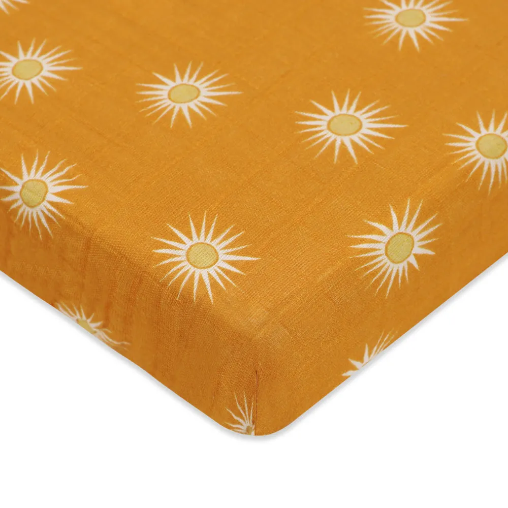 Mini Crib Sheet In GOTS Certified Organic Muslin Cotton