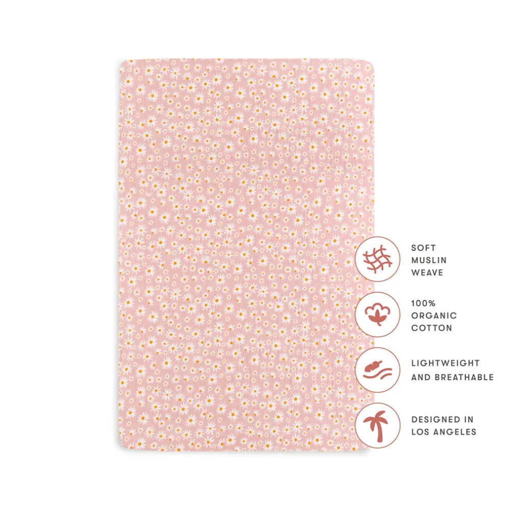 Mini Crib Sheet In GOTS Certified Organic Muslin Cotton