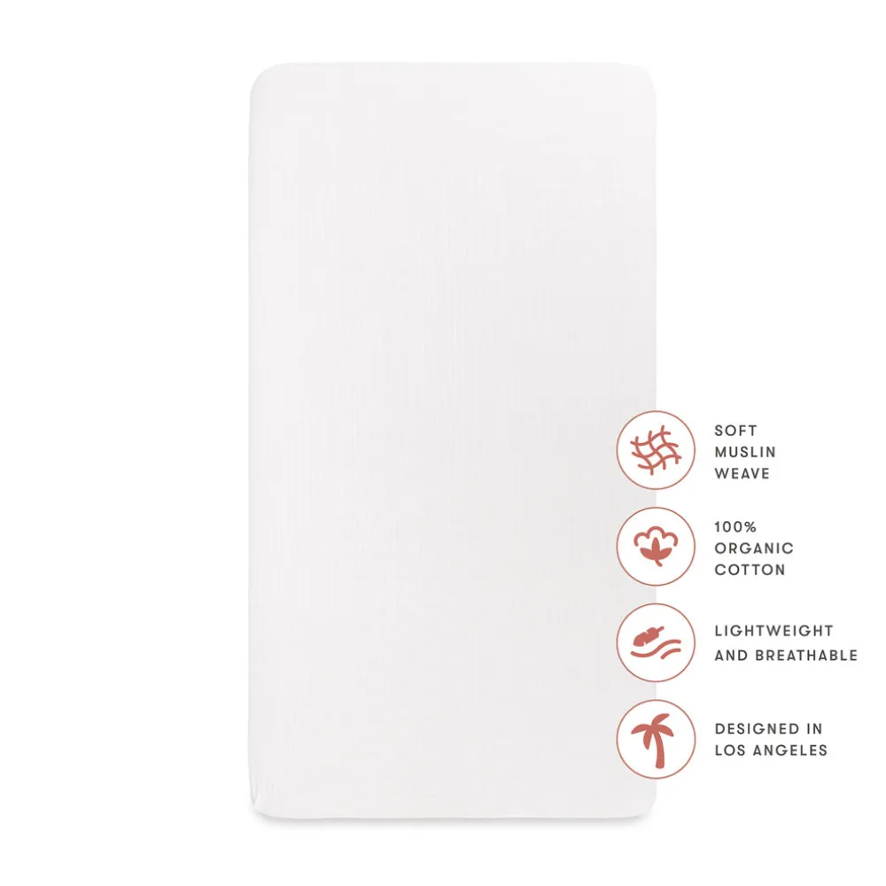 Mini Crib Sheet In GOTS Certified Organic Muslin Cotton