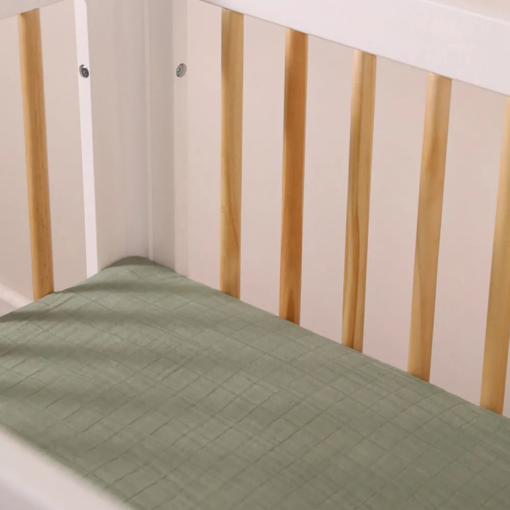 Mini Crib Sheet In GOTS Certified Organic Muslin Cotton