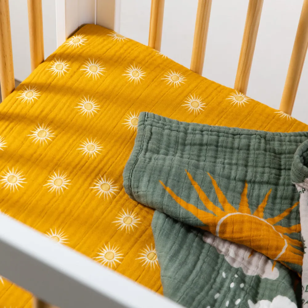 Mini Crib Sheet In GOTS Certified Organic Muslin Cotton
