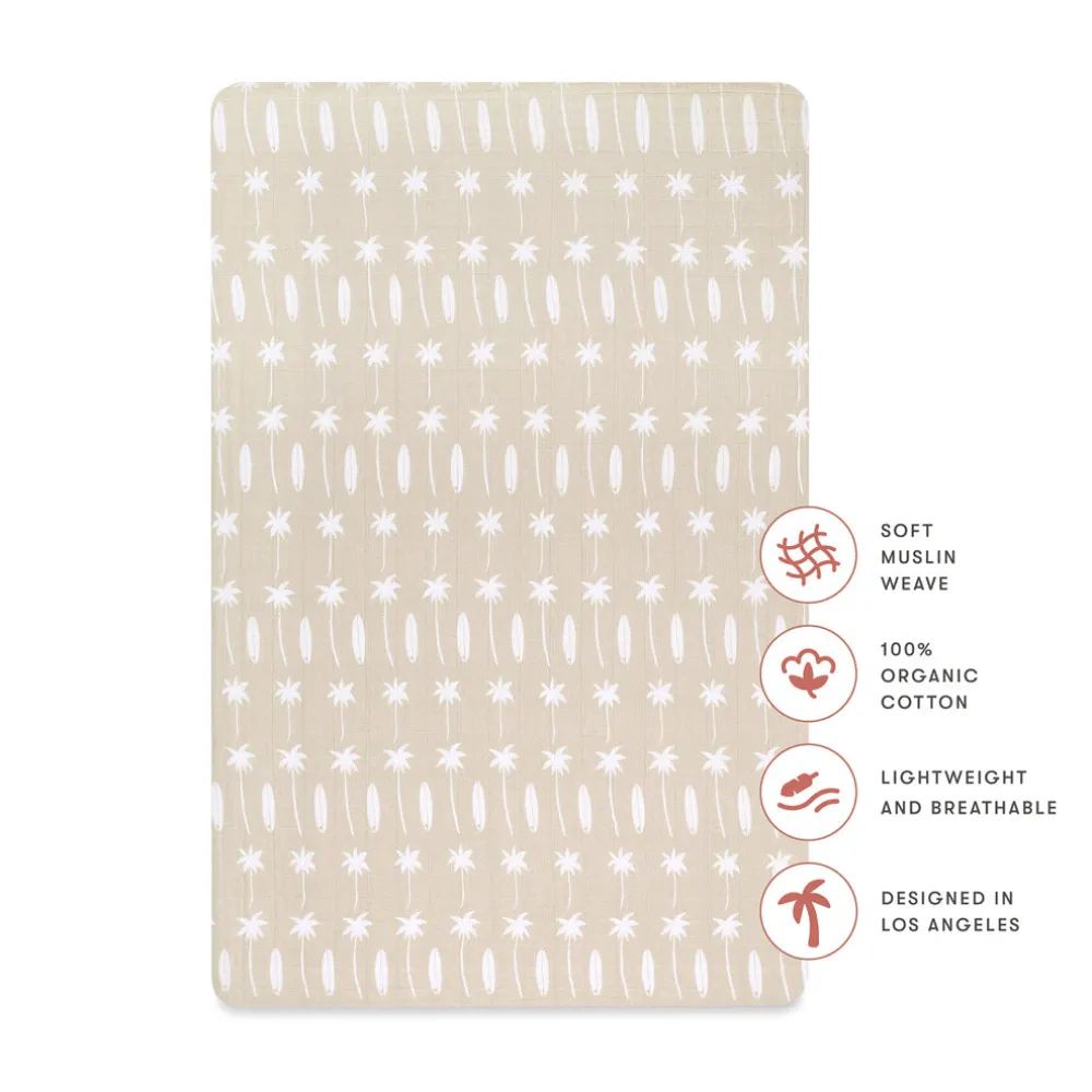Mini Crib Sheet In GOTS Certified Organic Muslin Cotton