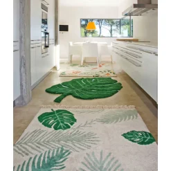 Monstera Leaf Washable Rug
