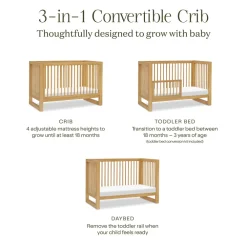 Nantucket 3-in-1 Convertible Crib With Toddler Bed Conversion Kit