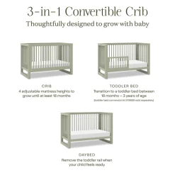 Nantucket 3-in-1 Convertible Crib With Toddler Bed Conversion Kit
