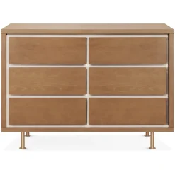 Novella 6 Drawer Dresser in Stained Ash and Ivory