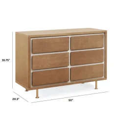 Novella 6 Drawer Dresser in Stained Ash and Ivory