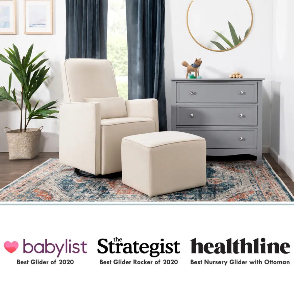 Olive Glider With Ottoman
