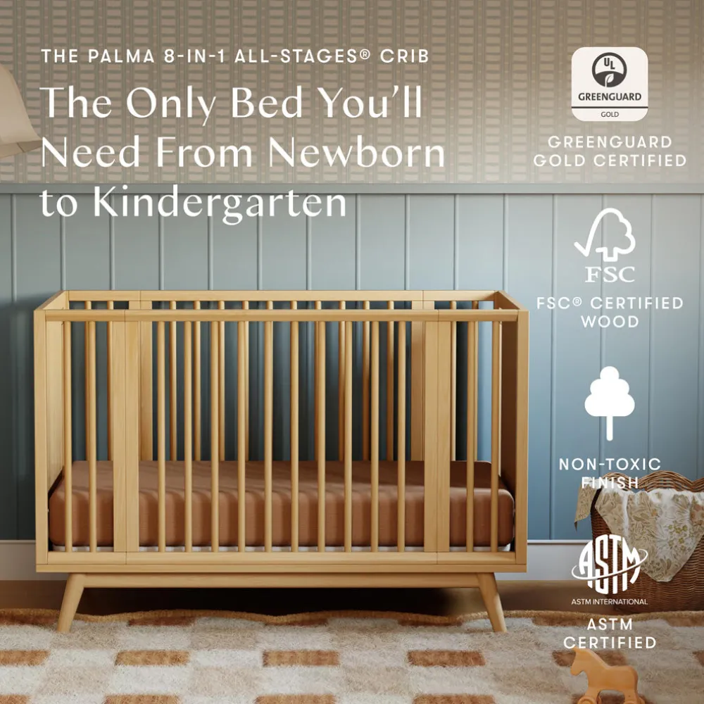 Palma 8-in-1 Convertible All-Stages Crib with Bassinet & Toddler Bed Kits