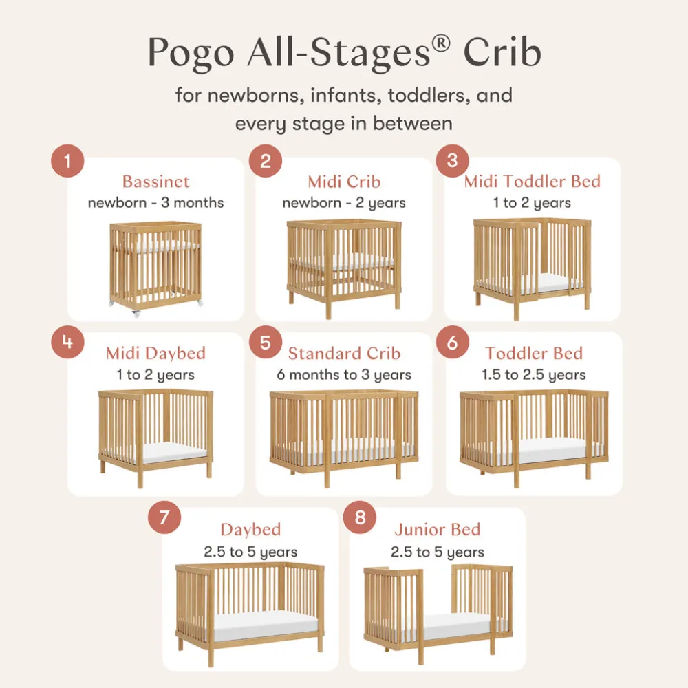 Pogo 8-in-1 Convertible Crib with All-Stages Conversion Kits