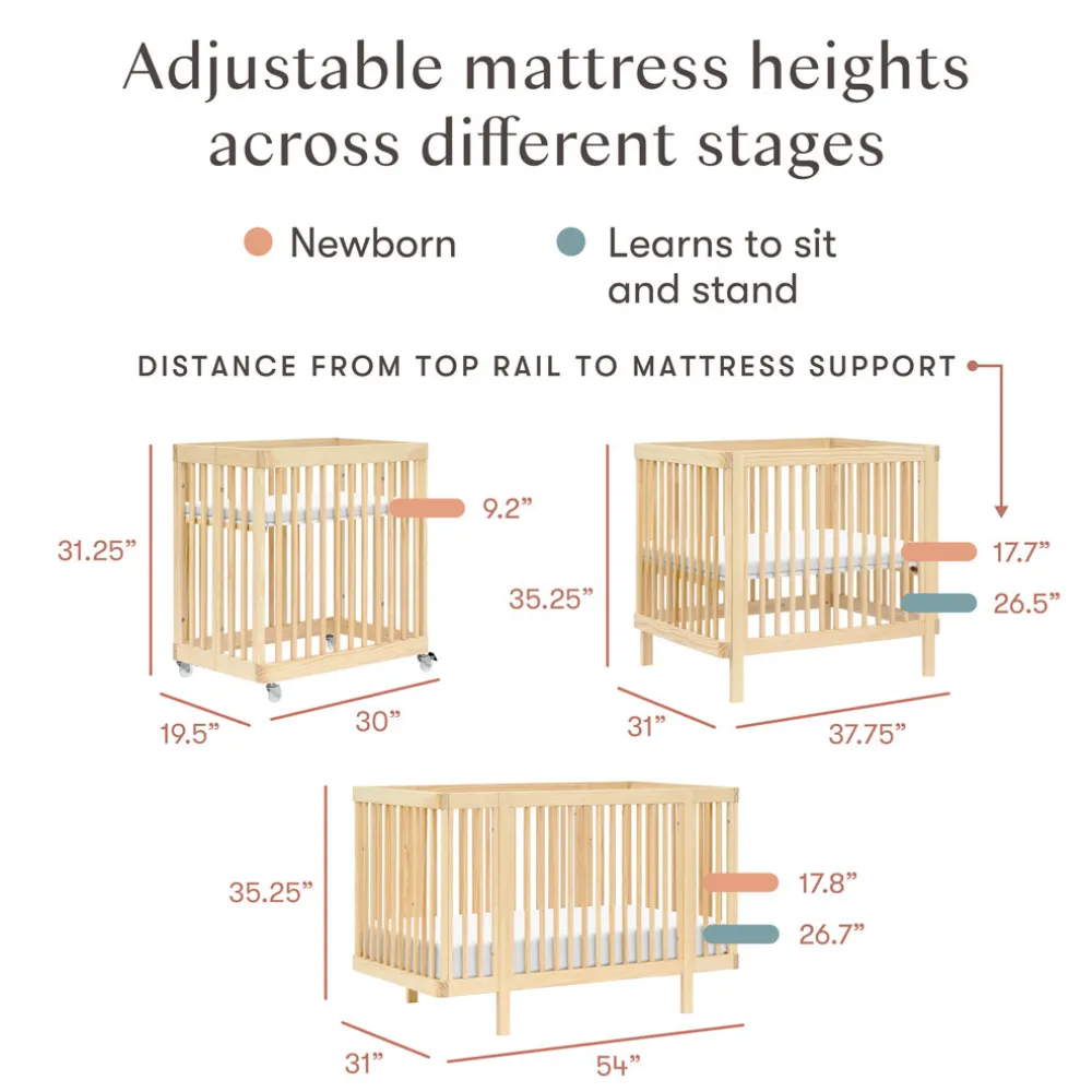 Pogo 8-in-1 Convertible Crib with All-Stages Conversion Kits