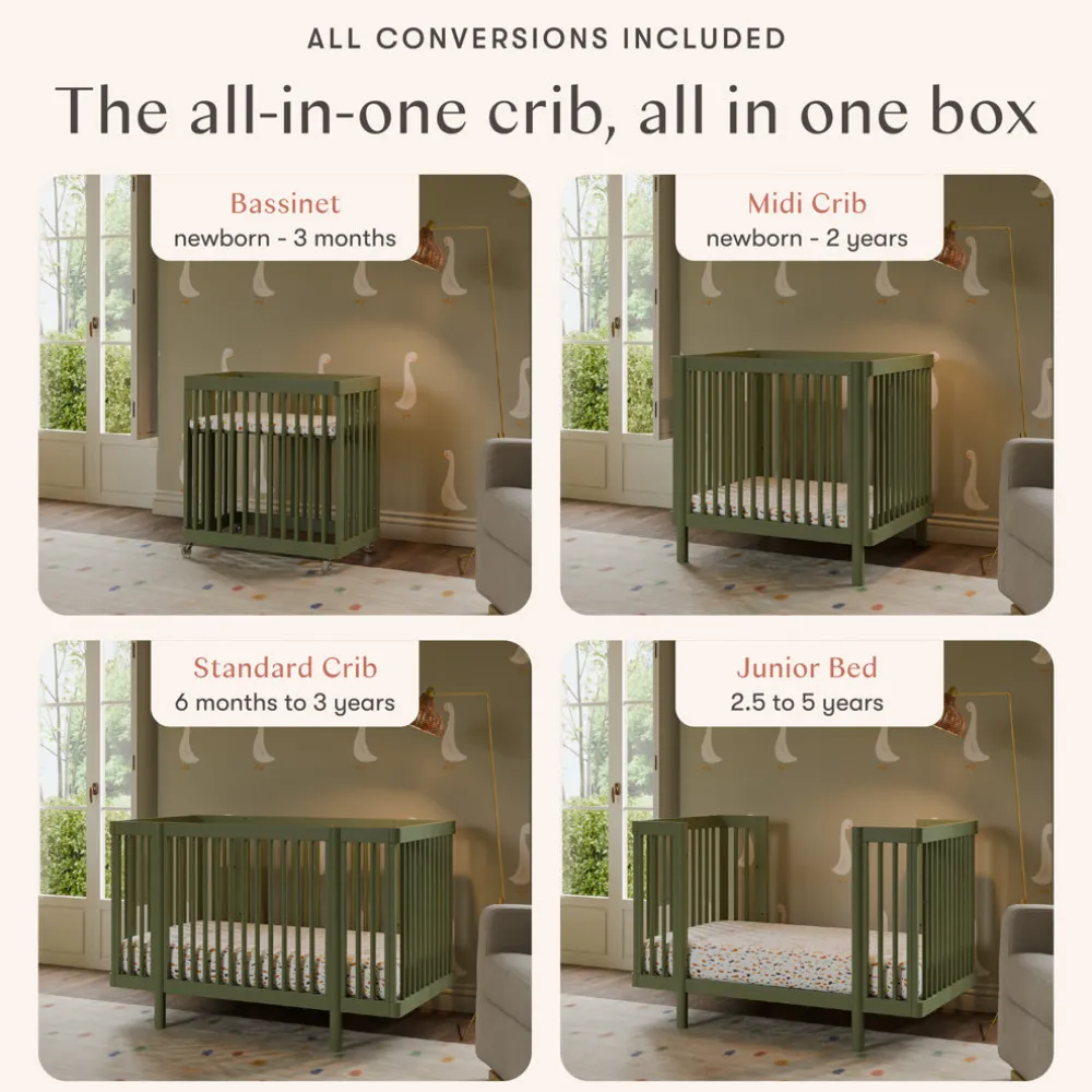 Pogo 8-in-1 Convertible Crib with All-Stages Conversion Kits