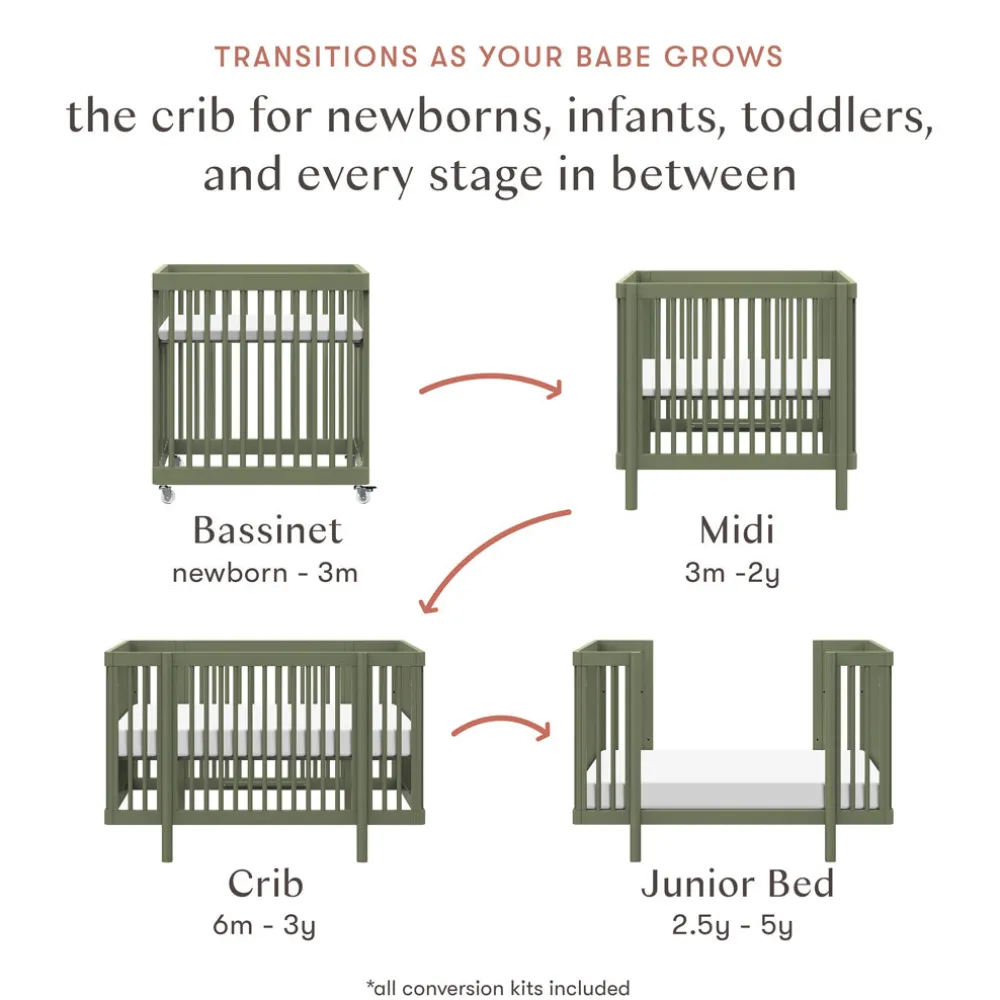 Pogo 8-in-1 Convertible Crib with All-Stages Conversion Kits