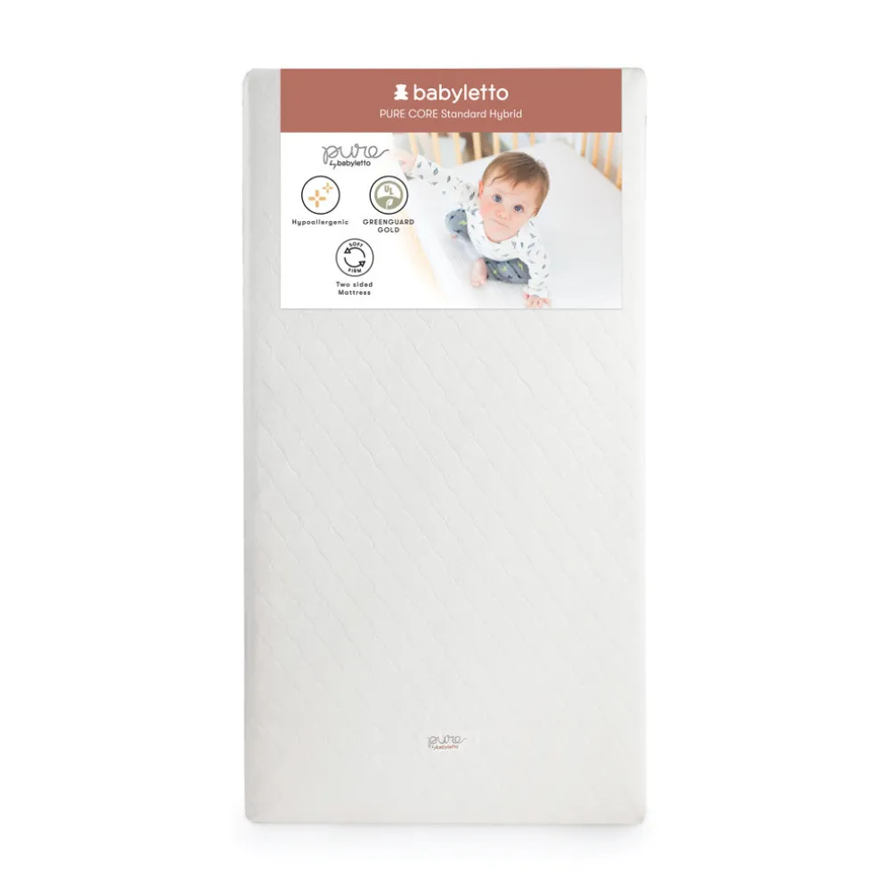 Pure Core 2-Stage Crib Mattress + Hybrid Quilted Waterproof Cover