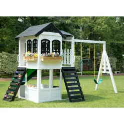 Reign Two Story Playhouse + Swing Attachment Bundle
