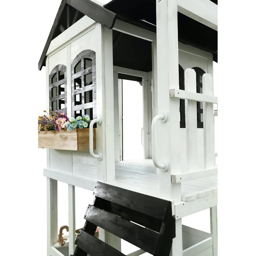 Reign Two Story Playhouse + Swing Attachment Bundle
