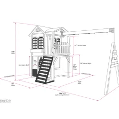 Reign Two Story Playhouse + Swing Attachment Bundle
