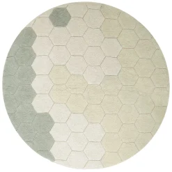 Round Honeycomb Washable Rug