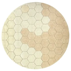 Round Honeycomb Washable Rug