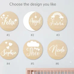 Round Nursery Name Sign