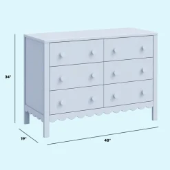 Sammy Scallop 6-Drawer Dresser