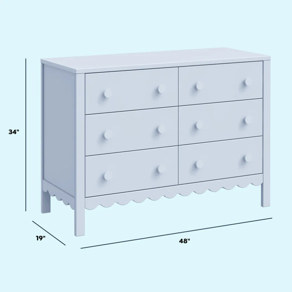 Sammy Scallop 6-Drawer Dresser