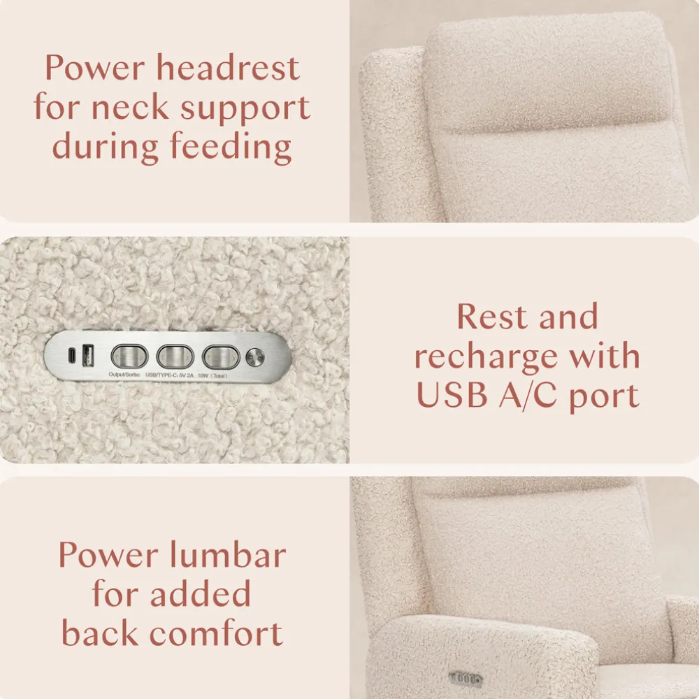 Sigi Pro Power Recliner & Swivel Glider with Power Adjustable Headrest & Lumbar Support