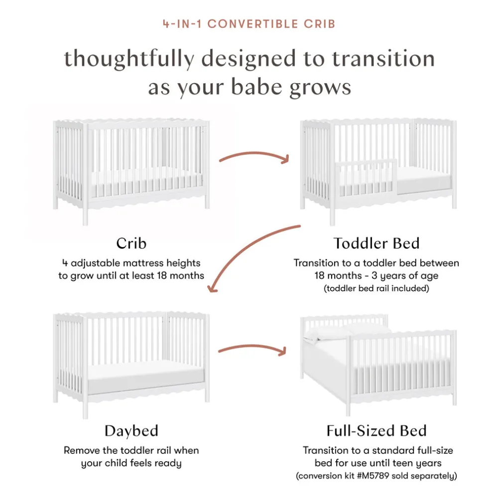 Swell 4-in-1 Convertible Crib with Toddler Bed Conversion Kit