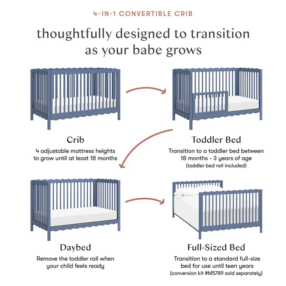 Swell 4-in-1 Convertible Crib with Toddler Bed Conversion Kit