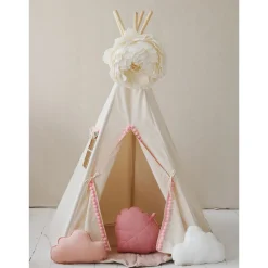 Teepee with Pompoms and Mat Set