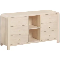 TipToe 6-Drawer Extra Wide Assembled Dresser with Cubbies (62