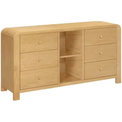 TipToe 6-Drawer Extra Wide Assembled Dresser with Cubbies (62